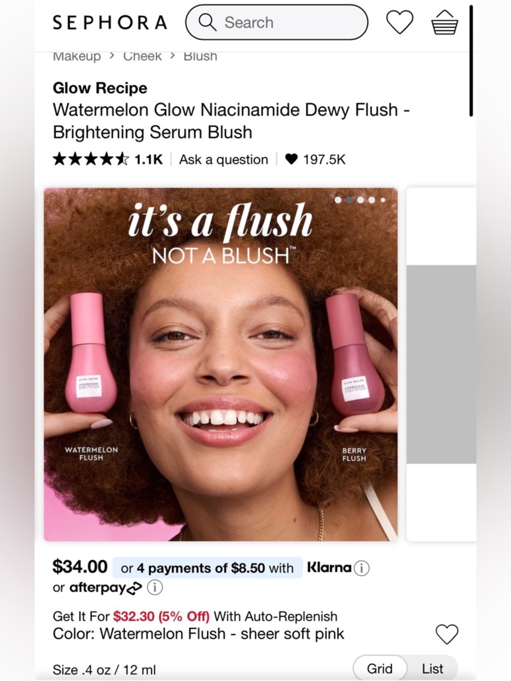 Glow Recipe Watermelon Glow Niacinamide Dewy Flush - Brightening Serum Blush